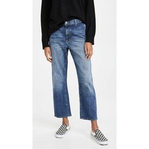 Nili Lotan Mid-Blue Cropped Straight Jeans